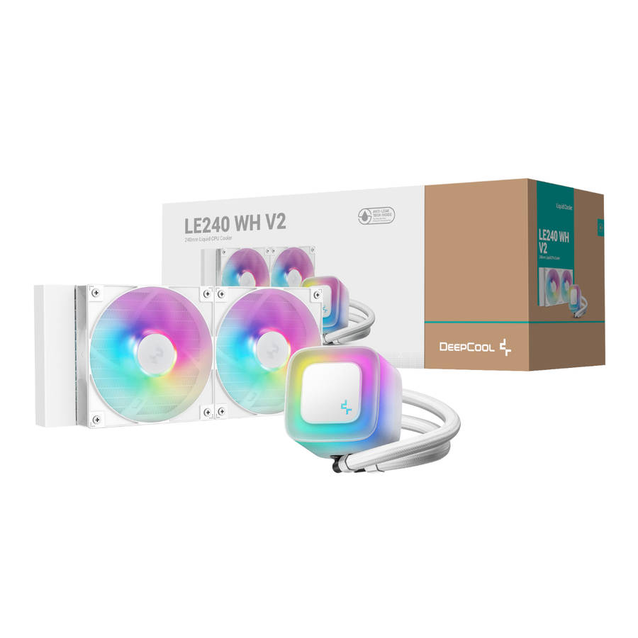 DEEPCOOL - LE240 V2 240mm ARGB AIO CPU Liquid Cooler - White - DEEPCOOL - LE240 V2 240mm ARGB AIO...