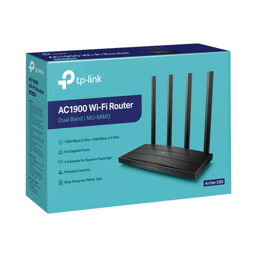 Tp-Link - Archer C80 AC1900 Wireless MU-MIMO Wi-Fi Router - Tp-Link - Archer C80 AC1900 Wireless ...