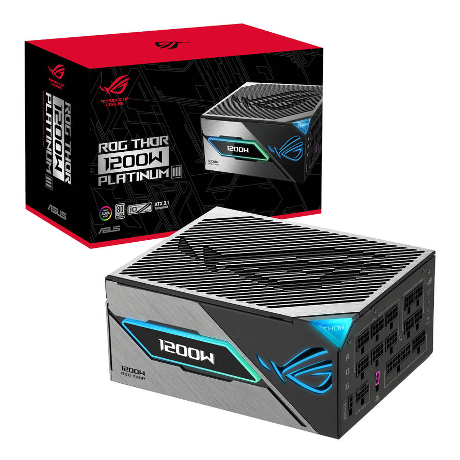 Asus - ROG Thor 1200W 80 Plus Platinum III ATX Modular Power Supply - Asus - ROG Thor 1200W 80 Pl...