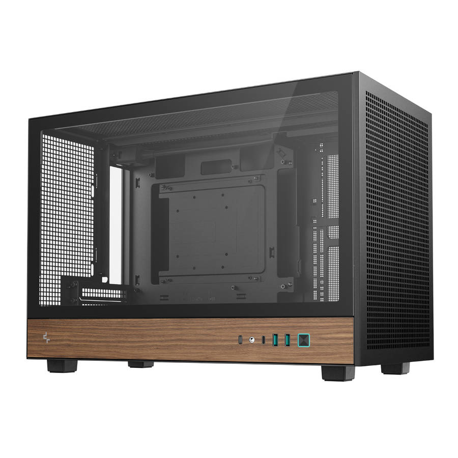 DEEPCOOL - CH260 Wood mATX Gaming Chassis - Black - DEEPCOOL - CH260 Wood mATX Gaming Chassis - B...
