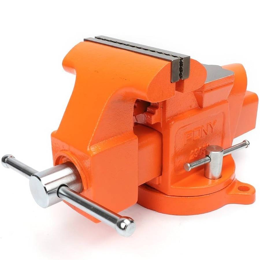 PONY - 5' Heavy-Duty Workshop Bench Vice Swivel Base - PONY - 5' Heavy-Duty Workshop Bench Vice S...