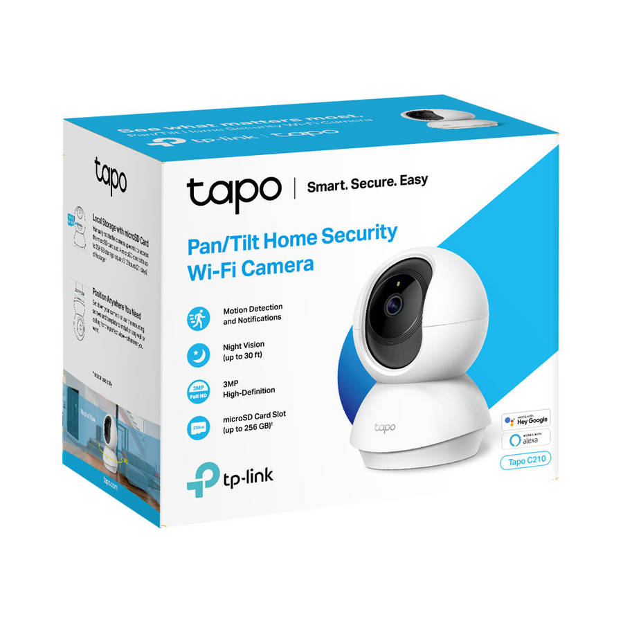 Tp-Link - Tapo C210 3MP Pan/Tilt Home Security Tracking Wi-Fi Camera - Tp-Link - Tapo C210 3MP Pa...