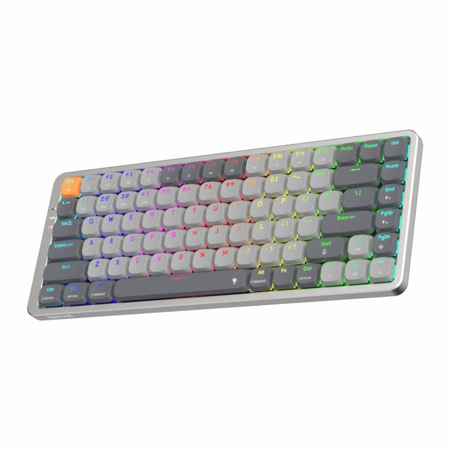 Redragon - Azure Mechanical 75% Wireless RGB Gaming Keyboard - Grey - Redragon - Azure Mechanical...