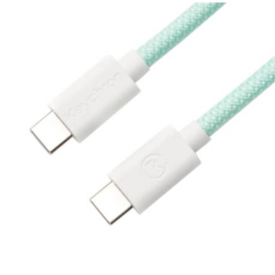 Keychron - Coiled Aviator Cable - Mint/Straight - Keychron - Coiled Aviator Cable - Mint/Straight