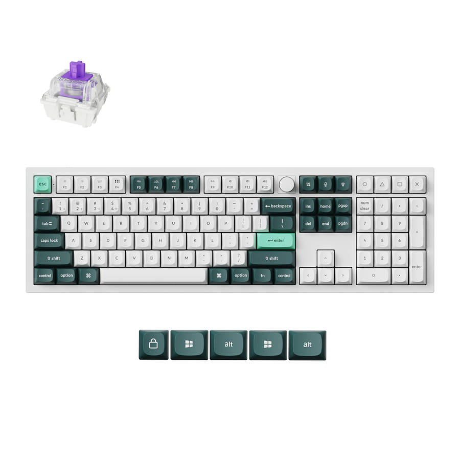 Keychron - Q6 HE QMK Full-size Wireless Custom Mechanical Keyboard (Nebula Switch)  Shell Whit...