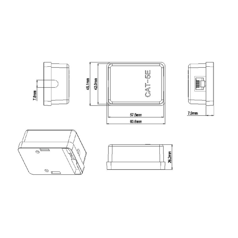 LinkQnet - Rj45 Cat5E Wall Box ( Logo) - LinkQnet - Rj45 Cat5E Wall Box ( Logo)