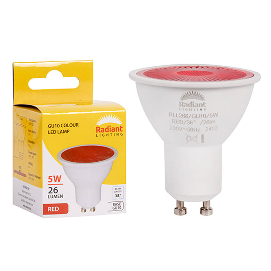 Radiant - GU10 Coloured 5w LED Red - Radiant - GU10 Coloured 5w LED Red