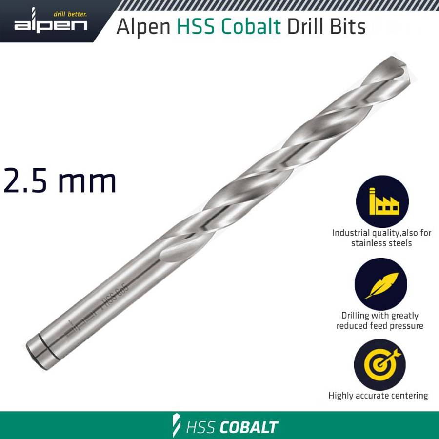 Alpen - Hss Cobalt Din 338 2.5mm Bulk - Alpen - Hss Cobalt Din 338 2.5mm Bulk