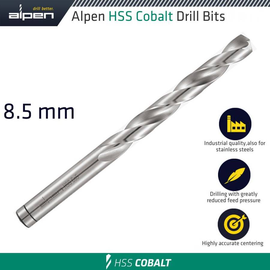 Alpen - Hss Cobalt Din 338 8.5mm Bulk - Alpen - Hss Cobalt Din 338 8.5mm Bulk