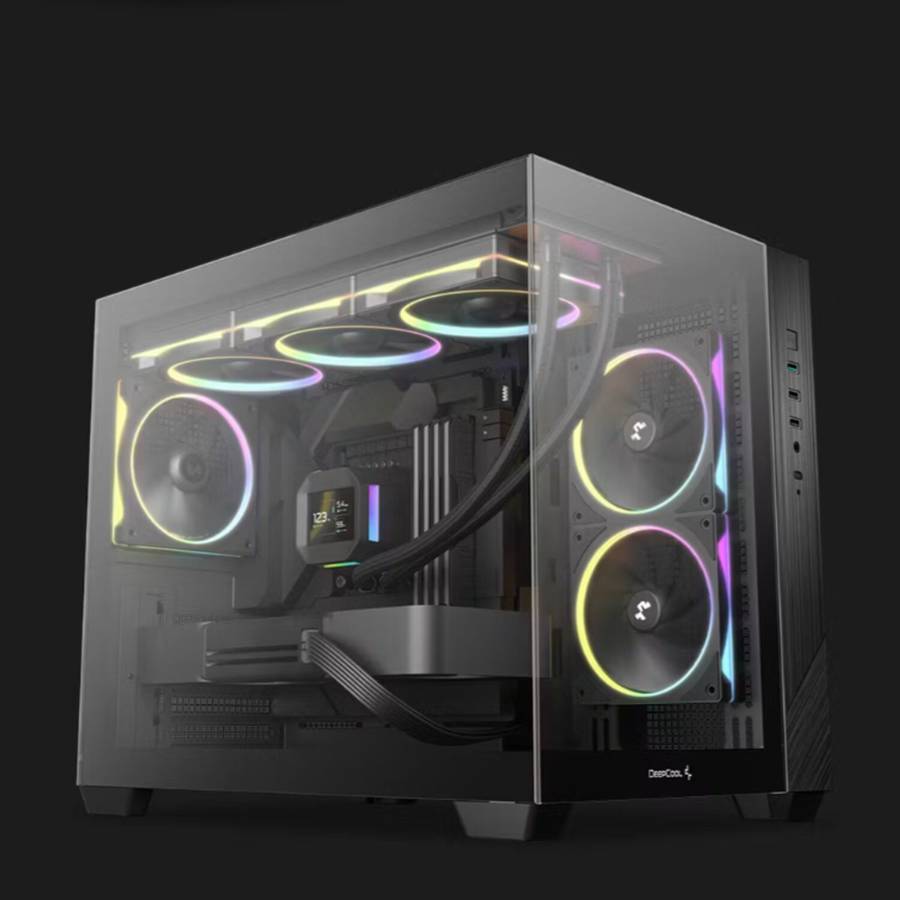DEEPCOOL - CG330 3F Panoramic Dual-Chamber Micro-ATX Gaming Chassis - Black - DEEPCOOL - CG330 3F...