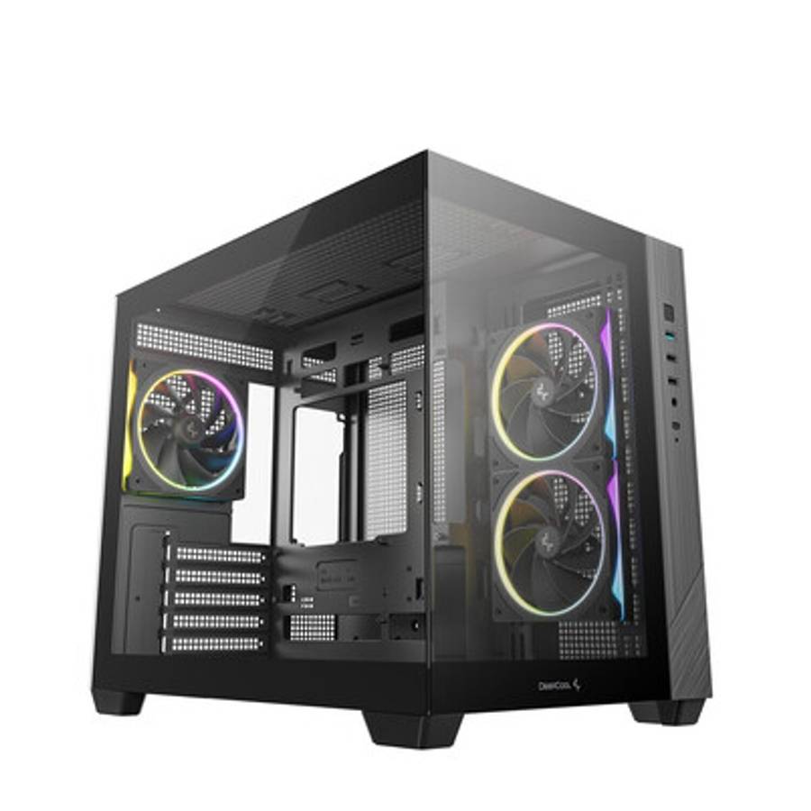 DEEPCOOL - CG330 3F Panoramic Dual-Chamber Micro-ATX Gaming Chassis - Black - DEEPCOOL - CG330 3F...