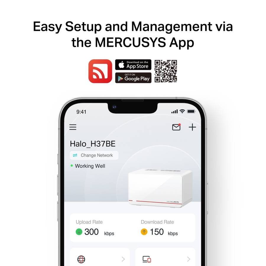 Mercusys - Halo H37BE BE6500 Whole-Home Mesh Wi-Fi 7 System (3-Pack) - Mercusys - Halo H37BE BE65...