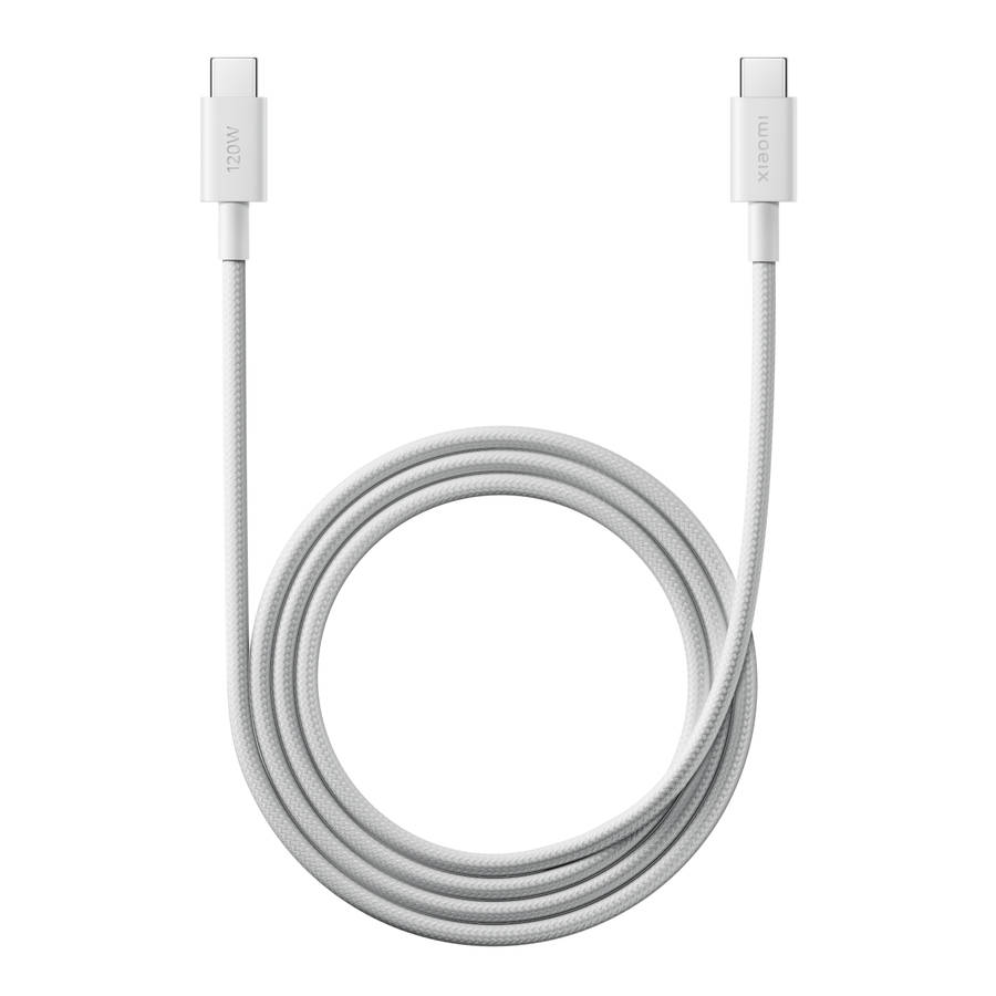 Xiaomi - 6A Braided USB Type-C to USB Type-C Cable (1m) - White - Xiaomi - 6A Braided USB Type-C ...