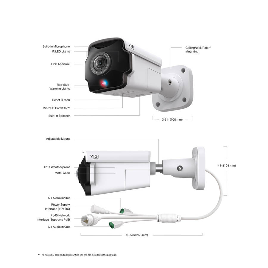 Tp-Link - Vigi Bullet IP Camera 8MP Ir 1.65mm - Tp-Link - Vigi Bullet IP Camera 8MP Ir 1.65mm
