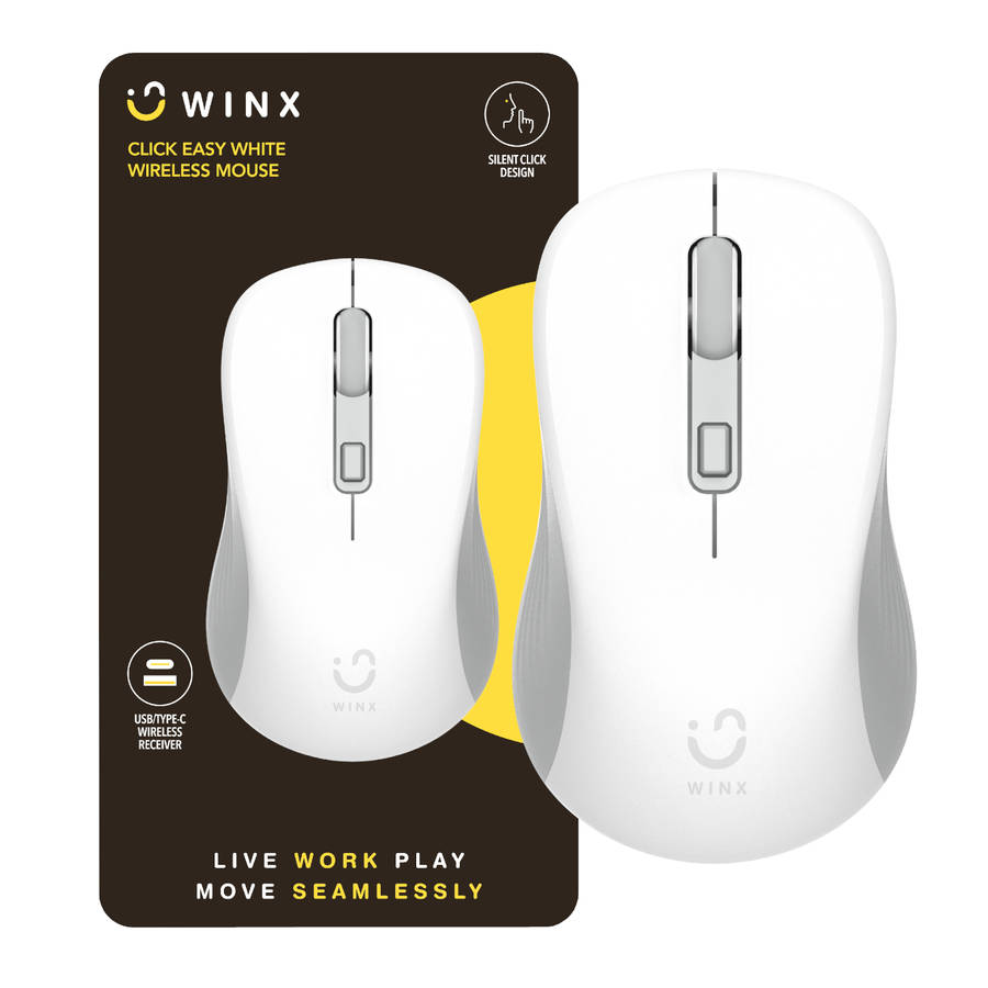 WINX - Click Easy 1600DPI 2.4GHz Wireless Mouse - White - WINX - Click Easy 1600DPI 2.4GHz Wirele...