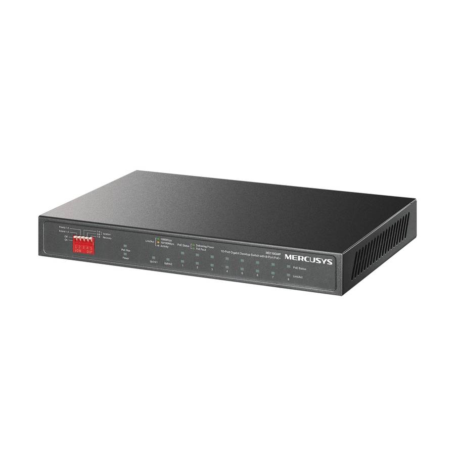 Mercusys - Ms110Gmp 10-Port Gigabit Desktop Switch With 8-Port Poe+ - Mercusys - Ms110Gmp 10-Port...