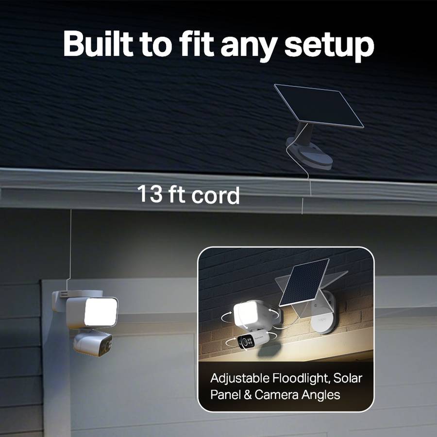 TP-Link TAPO - Tp-Link - TAPO - C615F Kit Solar-Powered Floodlight 2K 3MP Pan/Tilt Security Camer...