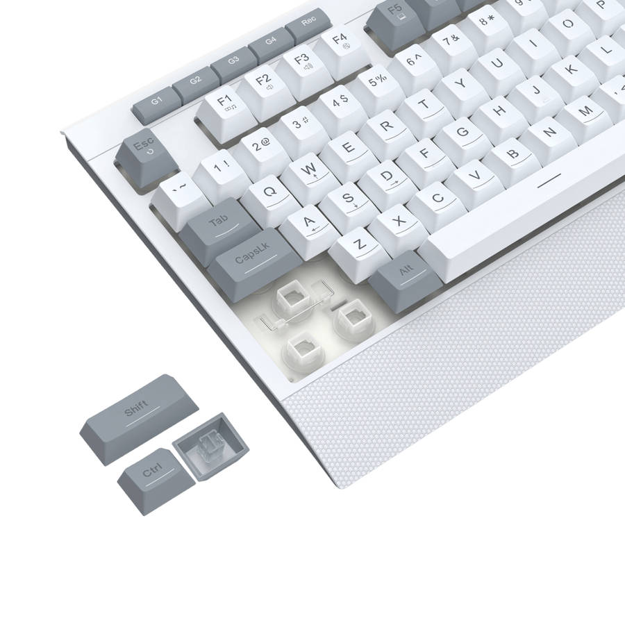 Redragon - S151 Wired RGB Gaming Keyboard and Mouse Combo - White and Grey - Redragon - S151 Wire...