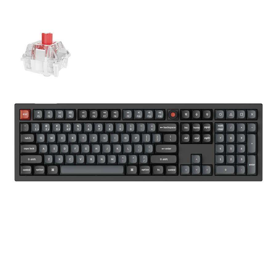 Keychron - V6 Ultra 100% 8K Red Switch Hot-Swappable Gateron Jupiter RGB Wireless Keyboard - Keyc...