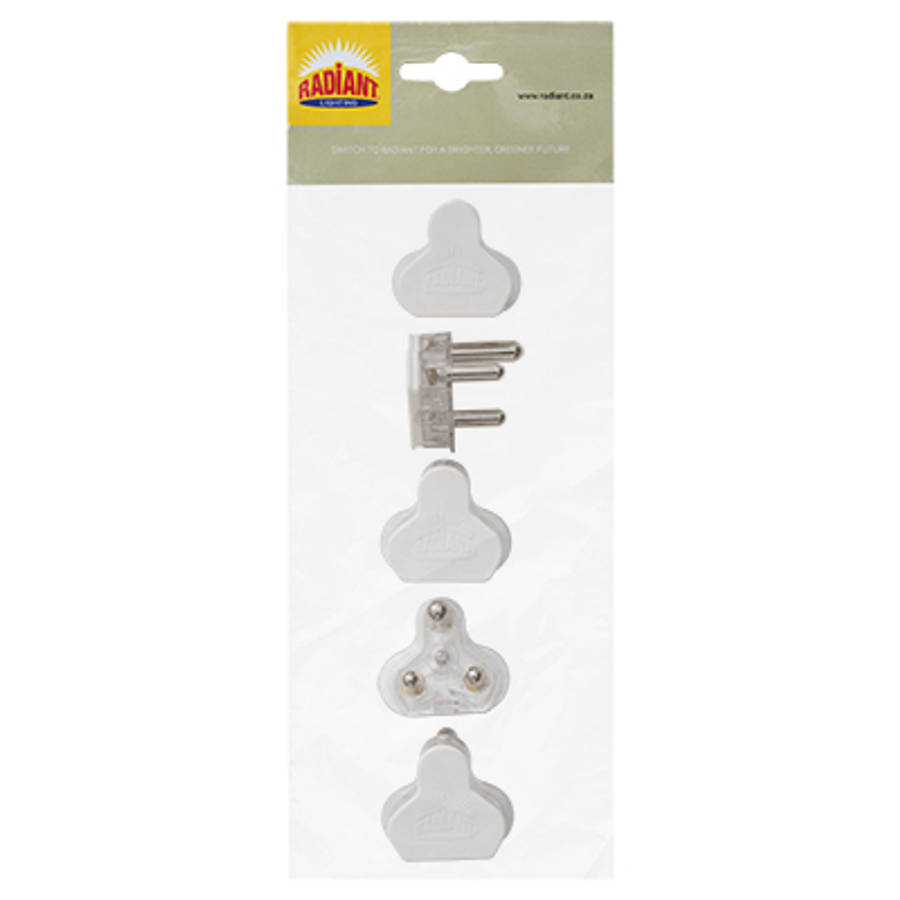 Radiant - Plug Top 16Amp 3Pin White 5xPrepack - Radiant - Plug Top 16Amp 3Pin White 5xPrepack