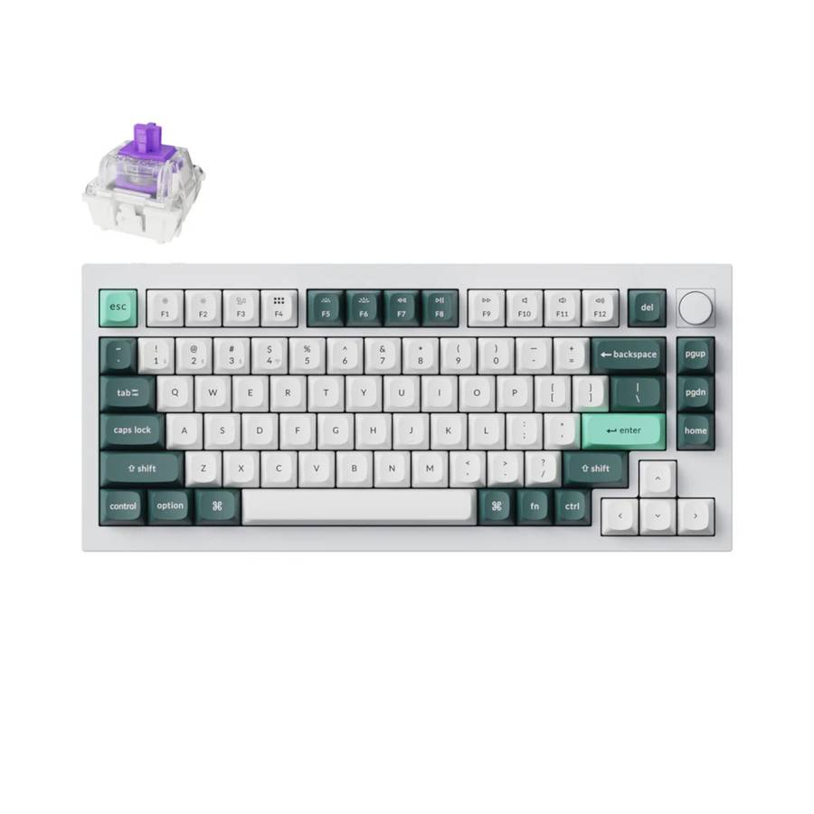 Keychron - Q1H-P1 QMK Wireless Custom Keyboard - White - Keychron - Q1H-P1 QMK Wireless Custom Ke...