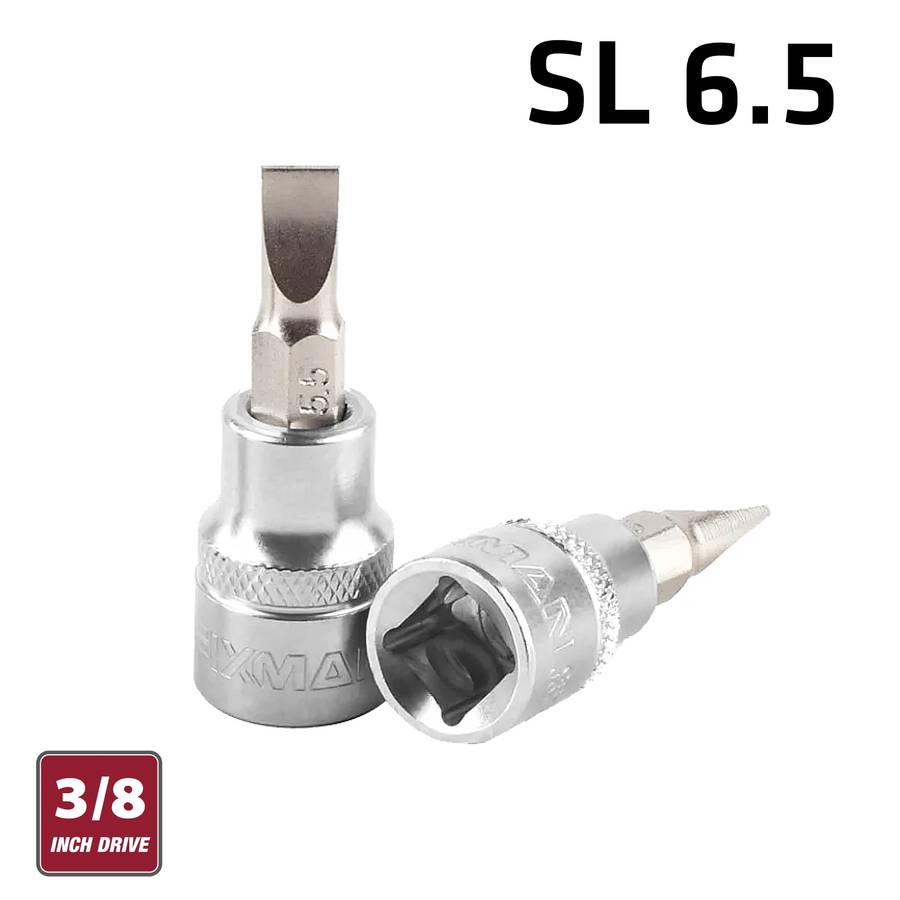 FIXMAN - 3/8' Dr.bit Socket Sl6.5 Slotted Screwdriver Bit - FIXMAN - 3/8' Dr.bit Socket Sl6.5 Slo...