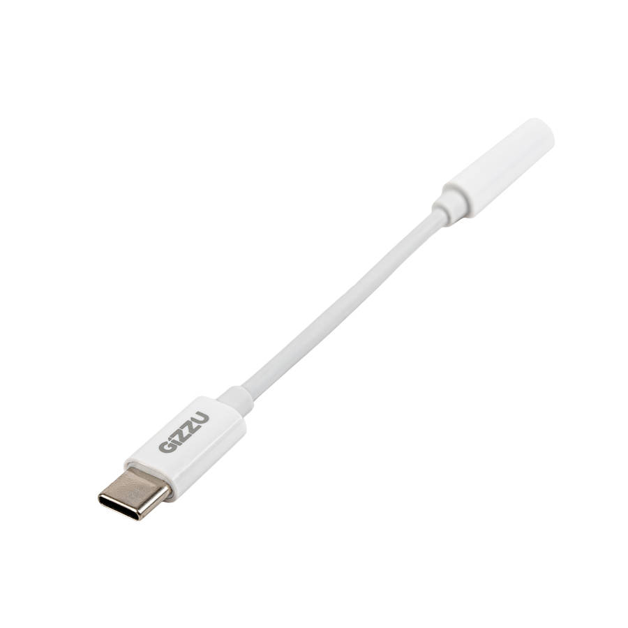 Gizzu - USB Type-C to 3.5mm AUX Audio Adapter - White - Gizzu - USB Type-C to 3.5mm AUX Audio Ada...