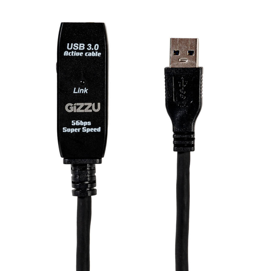 Gizzu - USB 3.0 Active Extension Cable 5m - Black - Gizzu - USB 3.0 Active Extension Cable 5m - B...