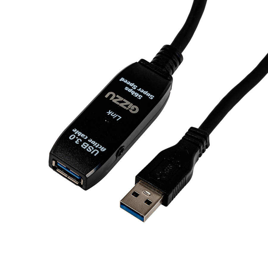 Gizzu - USB 3.0 Active Extension Cable 5m - Black - Gizzu - USB 3.0 Active Extension Cable 5m - B...