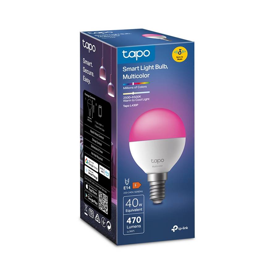 Tp-Link - Tapo L430P Smart Wi-Fi P45/E14 Multicoloured Light Bulb - Tp-Link - Tapo L430P Smart Wi...