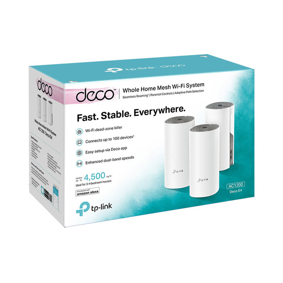 Tp-Link - Deco E4 (3-pack) AC1200 Whole Home Mesh Wi-Fi System - Tp-Link - Deco E4 (3-pack) AC120...