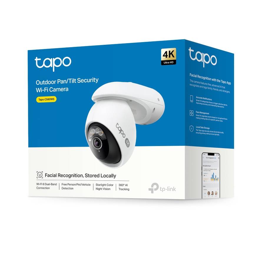 Tp-Link - Tapo 4K Pan Tilt WiFi Camera - Tp-Link - Tapo 4K Pan Tilt WiFi Camera