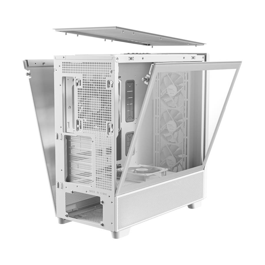 Antec - Flux Mid-Tower E-ATX Gaming Chassis Wood Front Panel - White - Antec - Flux Mid-Tower E-A...