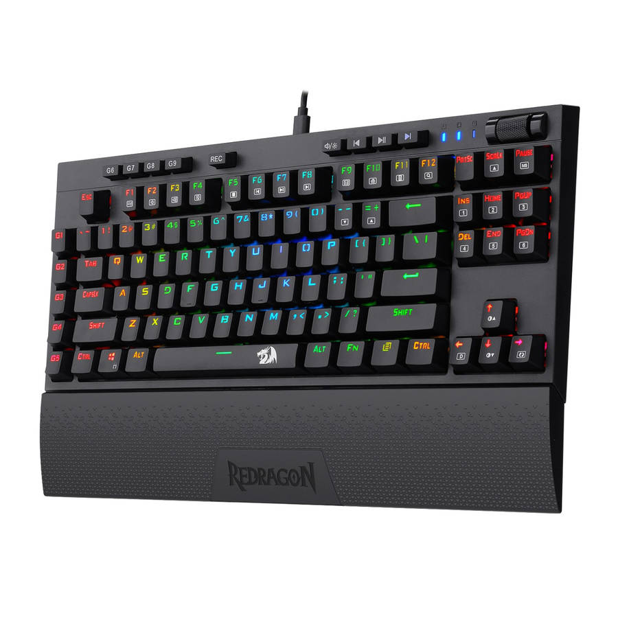 Redragon - K588 RGB Pro Broadsword TKL Mechanical Wired Gaming Keyboard - Black - Redragon - K588...