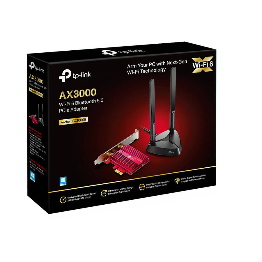 Tp-Link - Archer TX3000E AX3000 Wi-Fi 6 Bluetooth 5.2 PCIe Adapter 2402Mbps - Tp-Link - Archer TX...