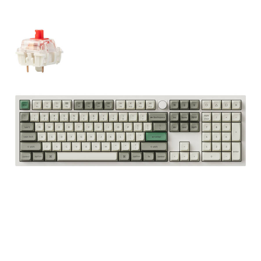 Keychron - Q6 Max QMK/VIA Wireless Custom Mechanical Keyboard KSA Gateron Red Jupiter Switches - ...