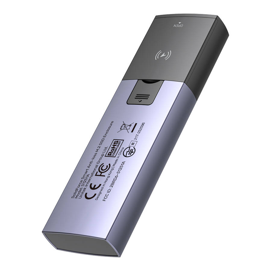 Unitek - S1251Agy Solidforce Anti-Loss Usb3.2 Gen2 Type-C 10Gbps M.2 NVMe SSD Enclosure With Appl...