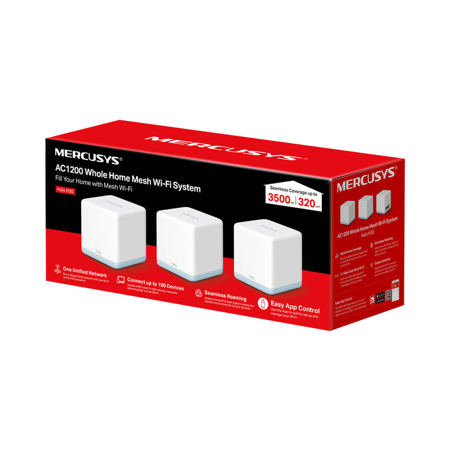 Mercusys - Ac1200 Whole Home Mesh WiFi System - 3Pk - Mercusys - Ac1200 Whole Home Mesh WiFi Syst...