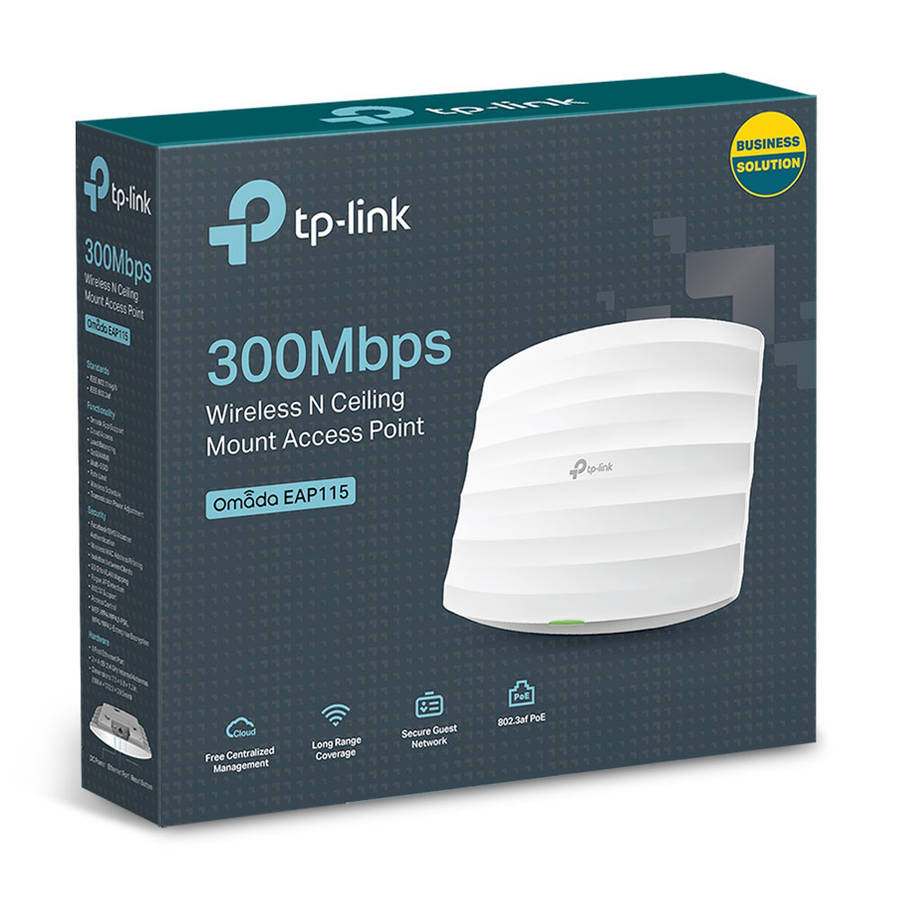 Tp-Link - EAP115 300Mbps Wireless N Ceiling Mount Access Point with PoE & App - Tp-Link - EAP115 ...