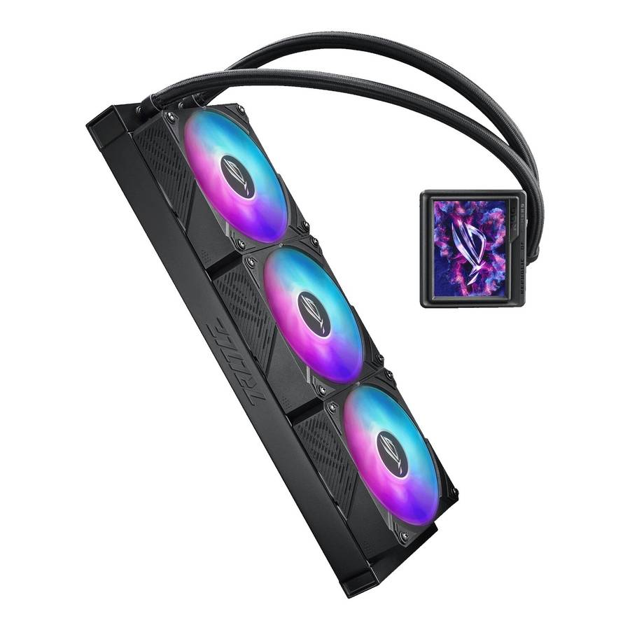 Asus - ROG Ryujin III ARGB AIO Liquid Cooler - 3.5" LCD Display - Asus - ROG Ryujin III ARGB AIO ...