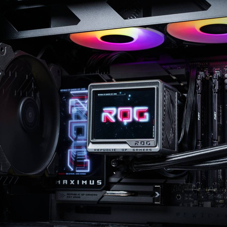 Asus - ROG Ryujin III ARGB AIO Liquid Cooler - 3.5" LCD Display - Asus - ROG Ryujin III ARGB AIO ...