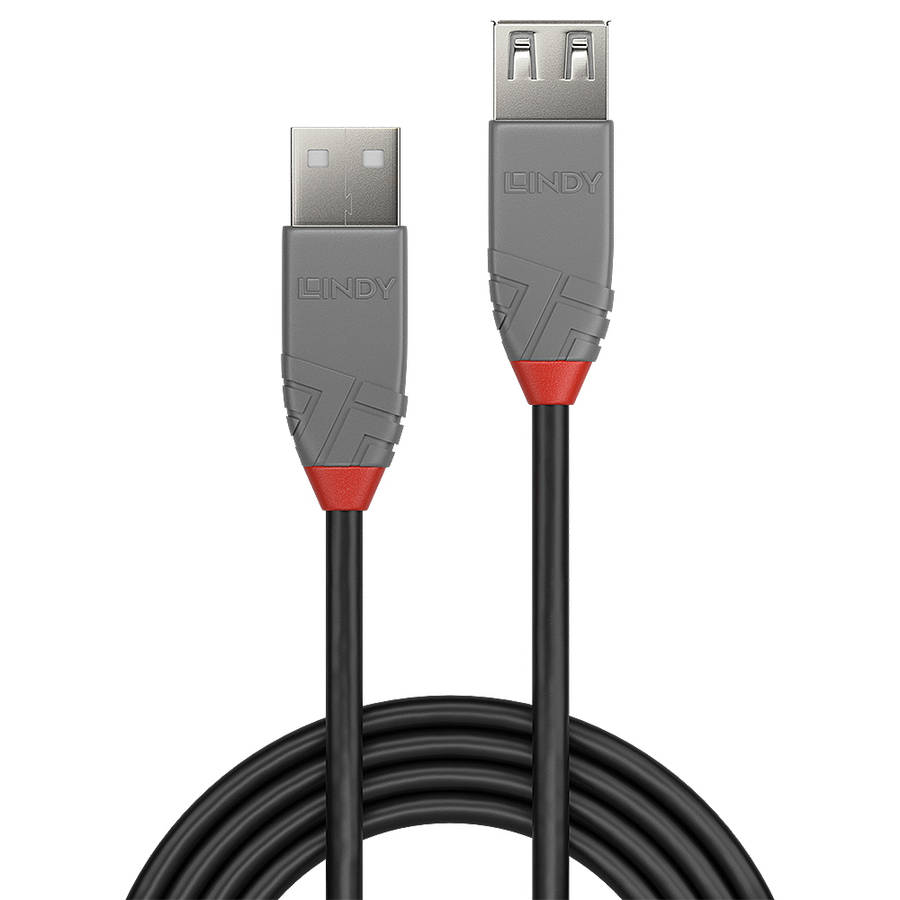 Lindy - 1M Passive Usb2.0 Ext Cbl-Anthra (36702) - Lindy - 1M Passive Usb2.0 Ext Cbl-Anthra (36702)