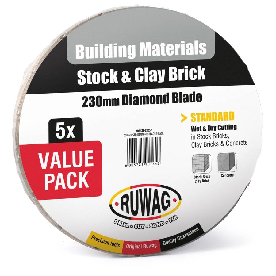 Ruwag - 230mm Standard Diamond Blade 5 Pack /Pk - Ruwag - 230mm Standard Diamond Blade 5 Pack /Pk