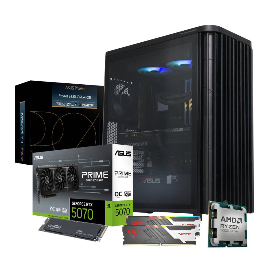 PCBuilder - Ryzen 9 9900X Michelangelo Windows 11 Creator PC - PCBuilder - Ryzen 9 9900X Michelan...