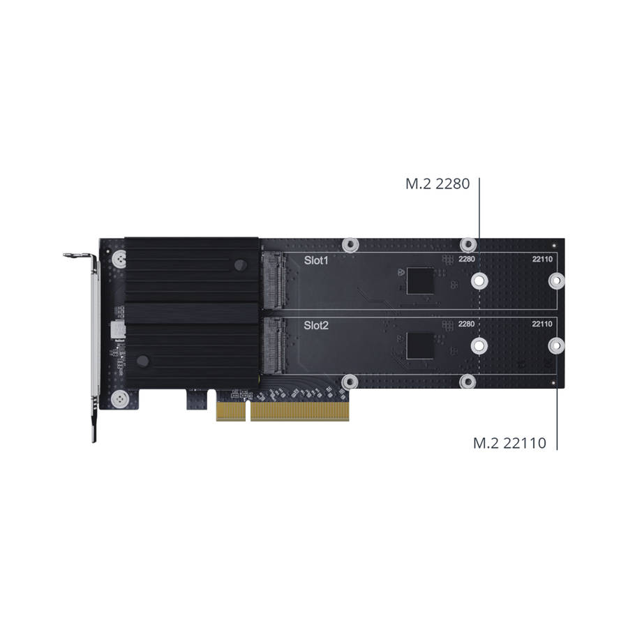 Synology - M2D20 Dual M.2 NVMe SSD Adapter Card - Synology - M2D20 Dual M.2 NVMe SSD Adapter Card