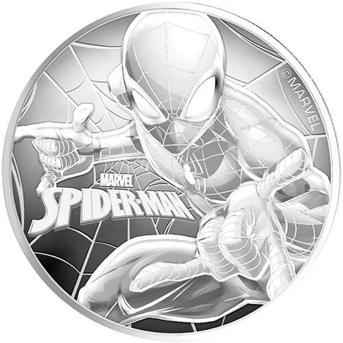 2017 1oz Tuvalu Spiderman Marvel Series Perth Mint.9999 Silver Coin (BU) Limited Mintage Rarely seen