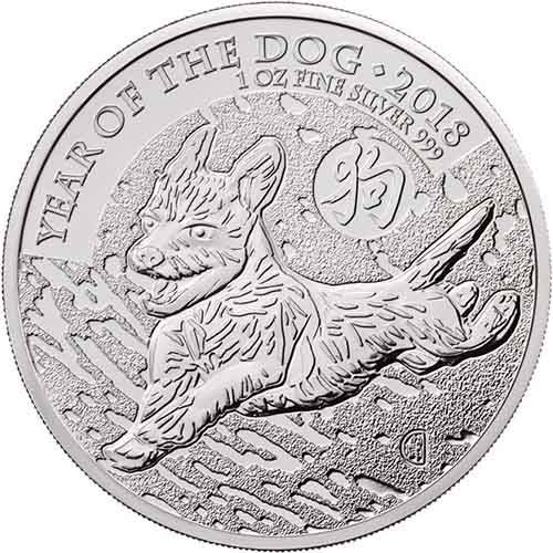 2018 1 oz British Silver Lunar Year of the Dog Coin (BU) Limited mintage