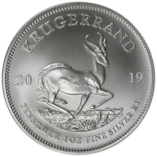 2019 1 oz South African Silver Krugerrand Encapsulated Coin (BU) Five available