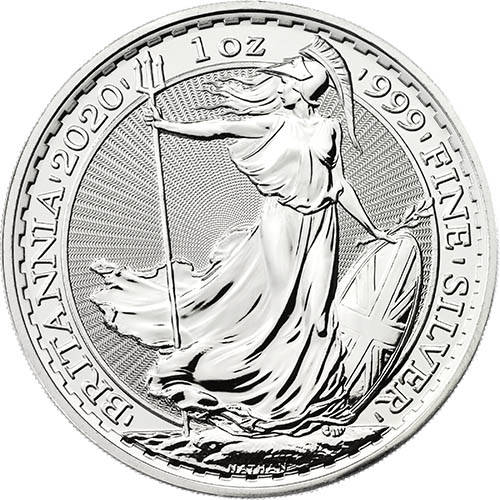 2020 1 oz British Silver Britannia Coin (BU) (encapsulated) two available