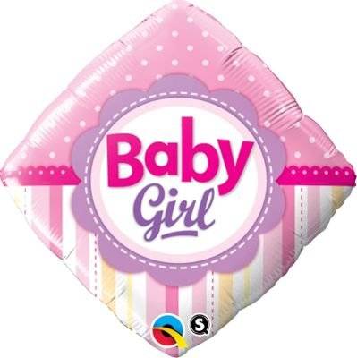Baby Girl Dots & Stripes Foil Balloon (46 cm)